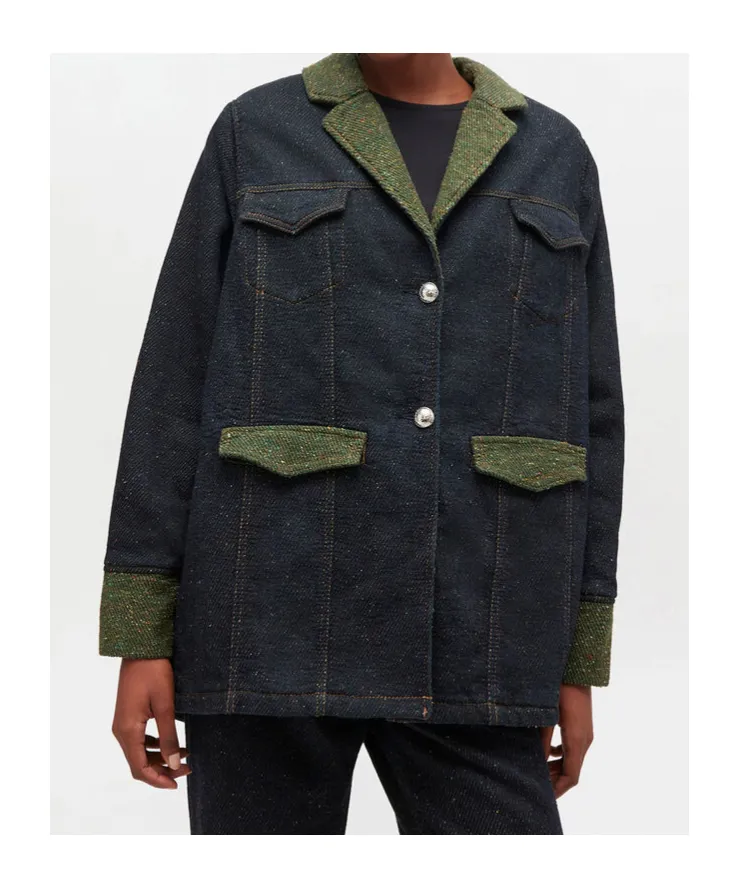 Twill Denim Oversized Blazer