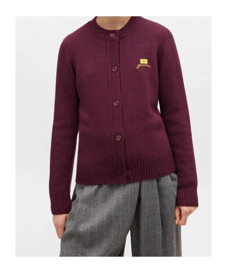 Buttoned Crewneck Cardigan