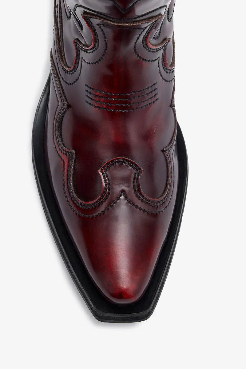 Mid Shaft Embroidered Western Boots