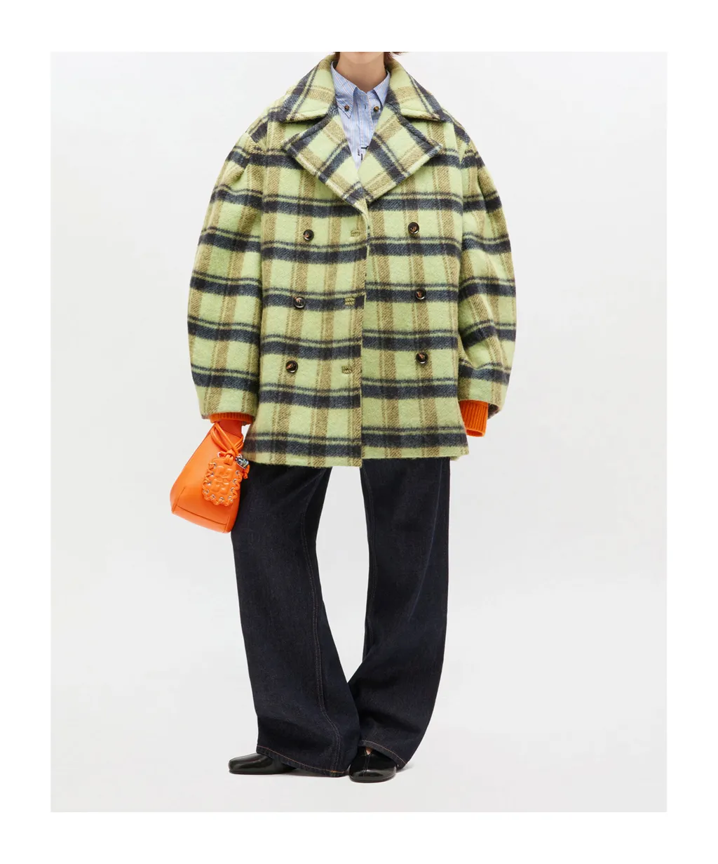 Oversized Brushed Wool Midi Coat