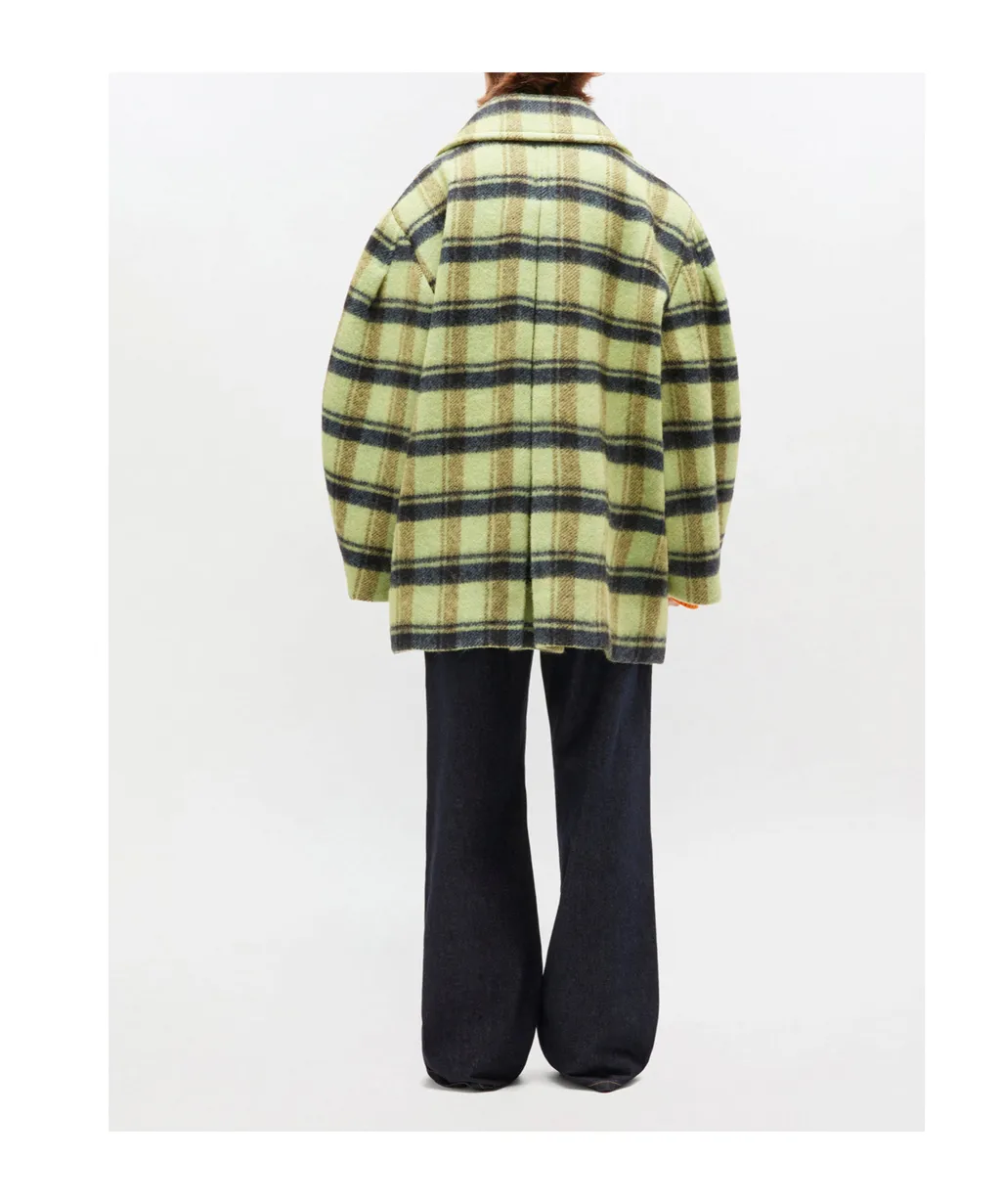 Oversized Brushed Wool Midi Coat