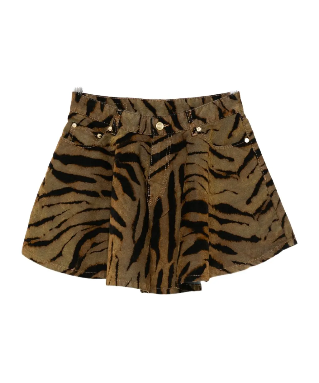 Printed Pleated Mini Skirt