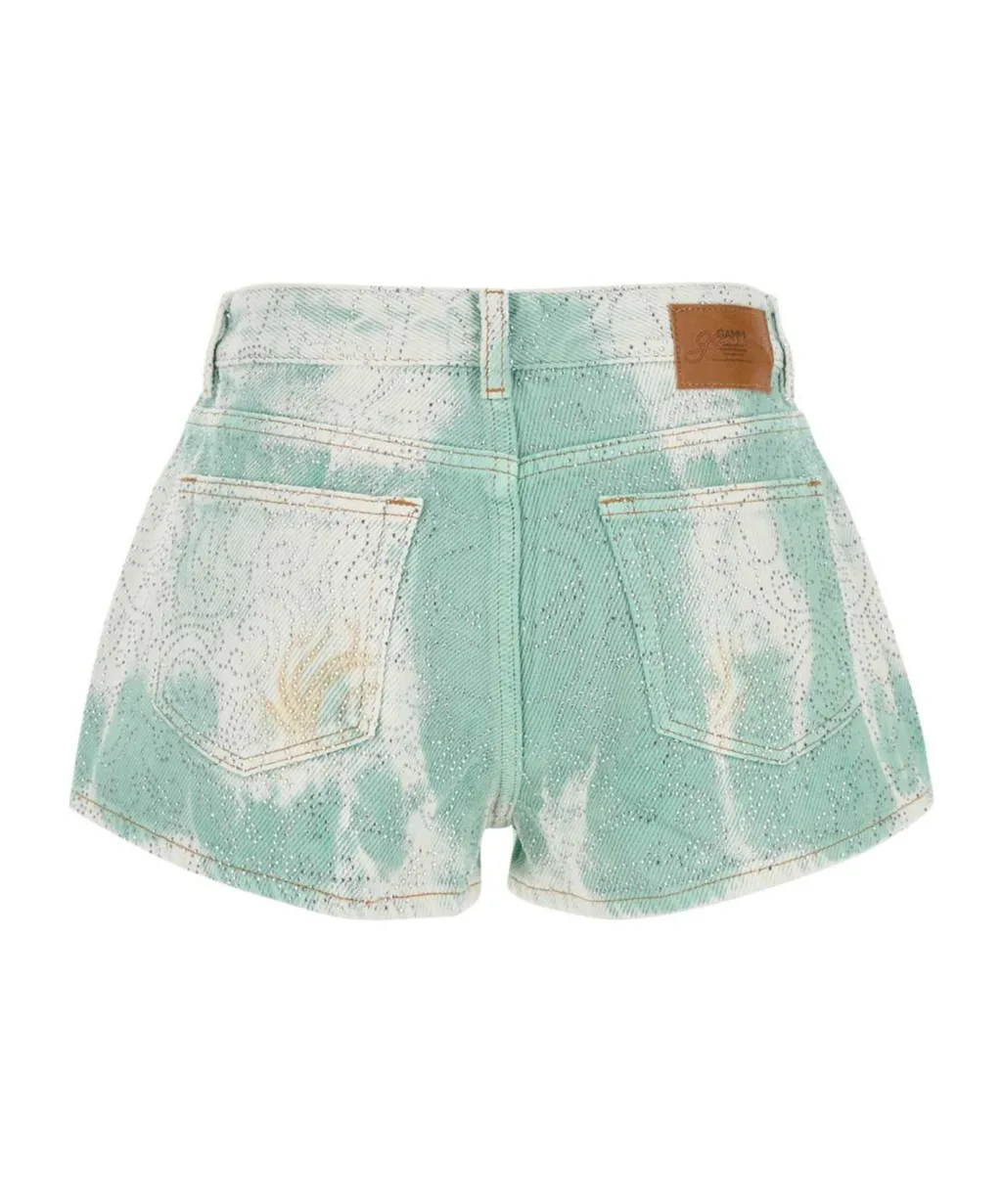 Two-Tone Denim Shorts
