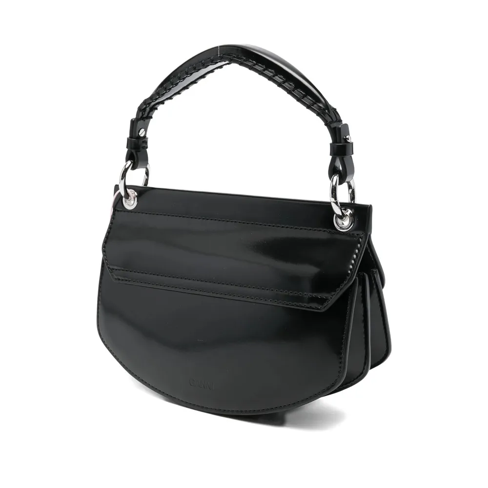 Curved Leather Cross Body Bag