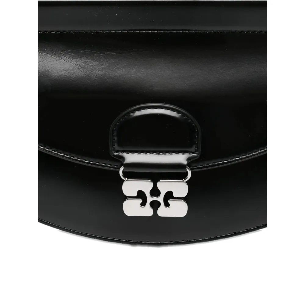 Curved Leather Cross Body Bag