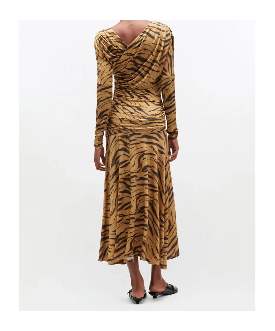 Zebra Print Ruched Dress
