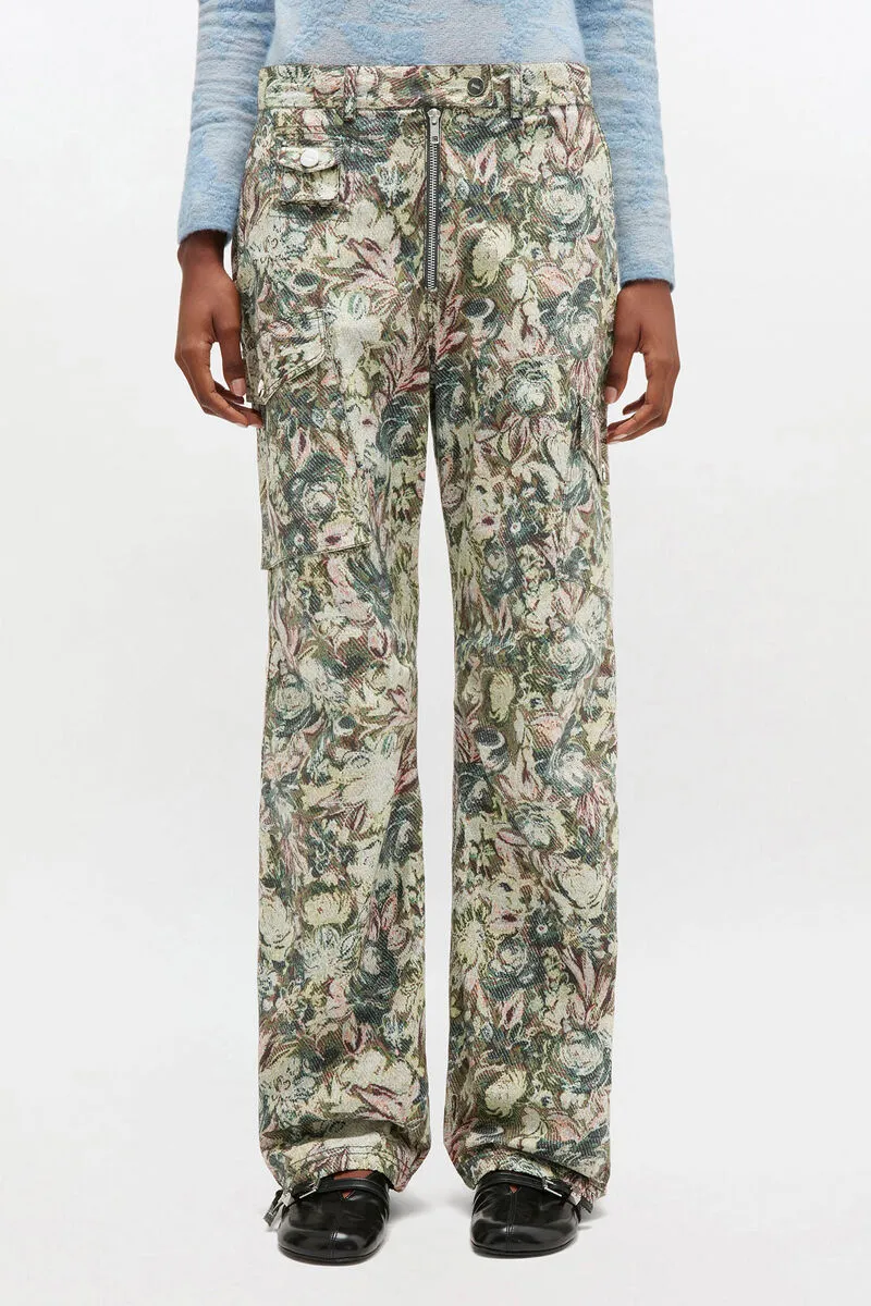 Drawstring Hem Floral Printed Pants