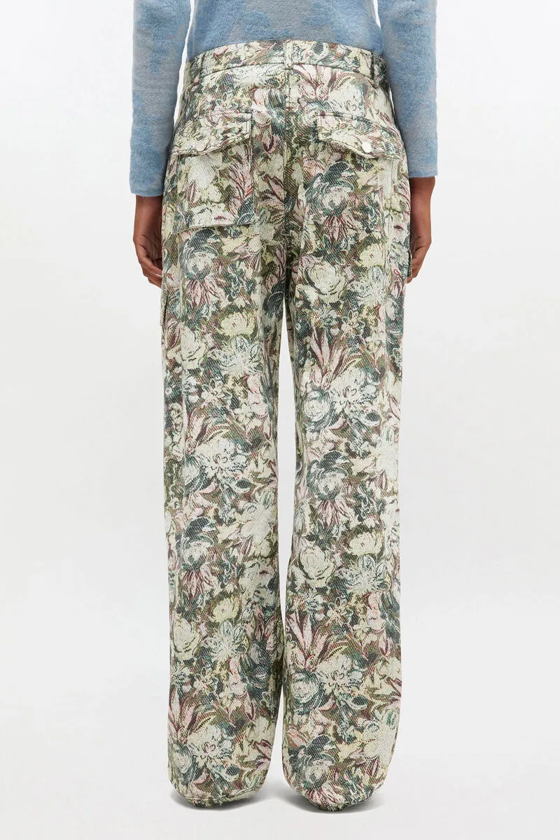 Drawstring Hem Floral Printed Pants