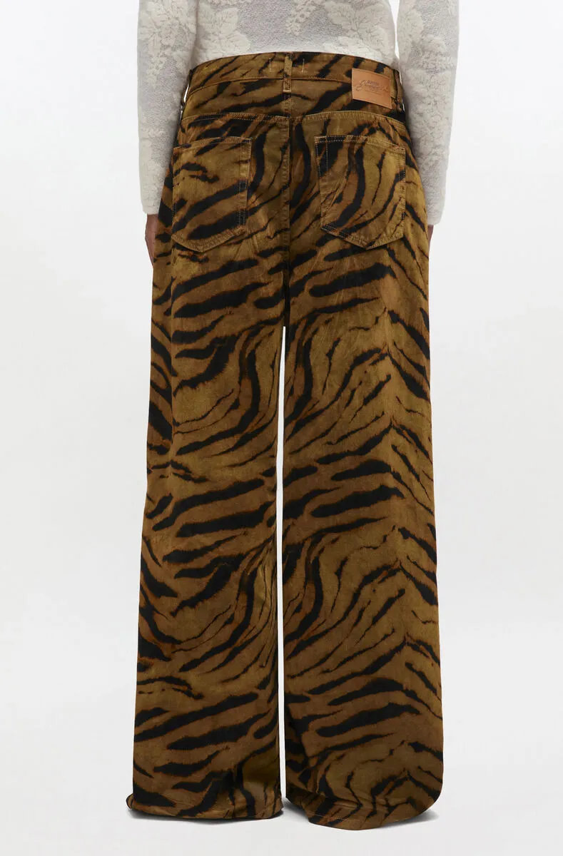 Zebra Printed Baggy Jeans