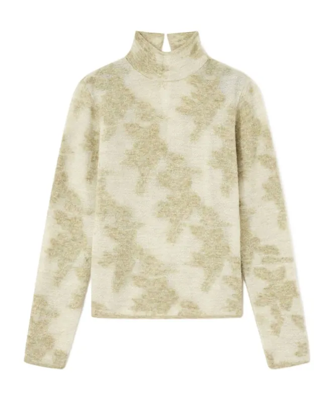 Sheer Turtleneck Pullover