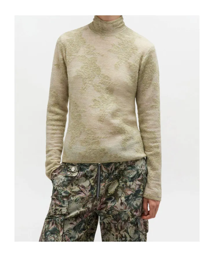 Sheer Turtleneck Pullover