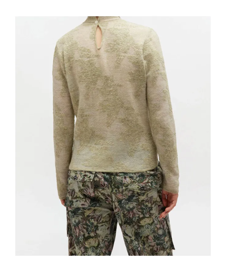 Sheer Turtleneck Pullover