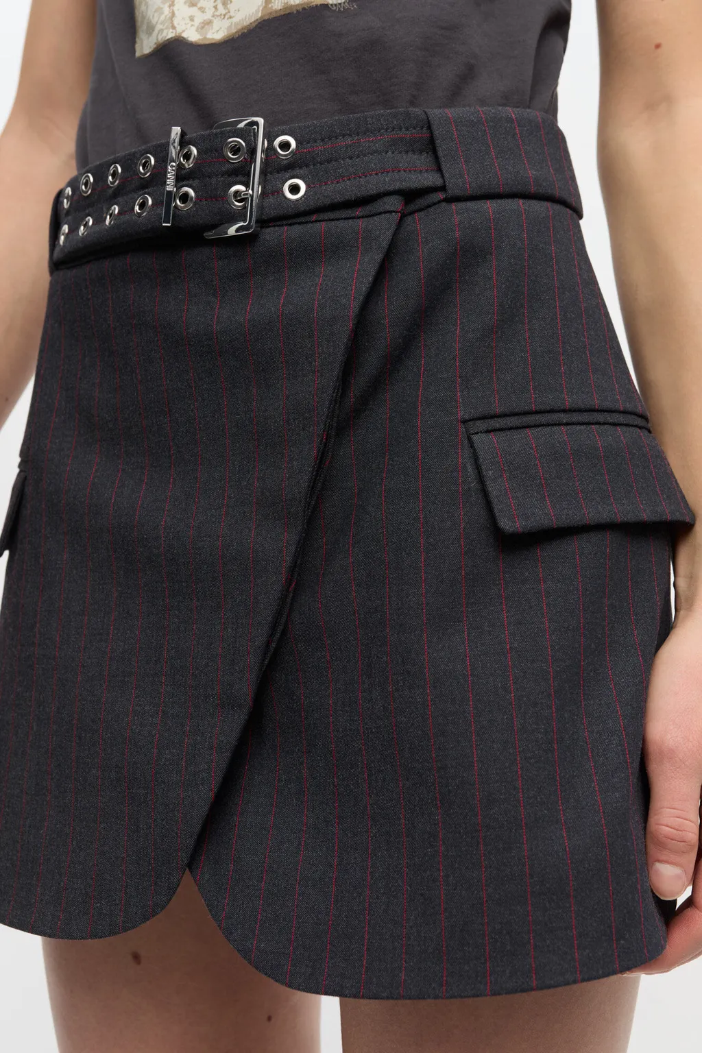 Pinstriped Mini Skirt
