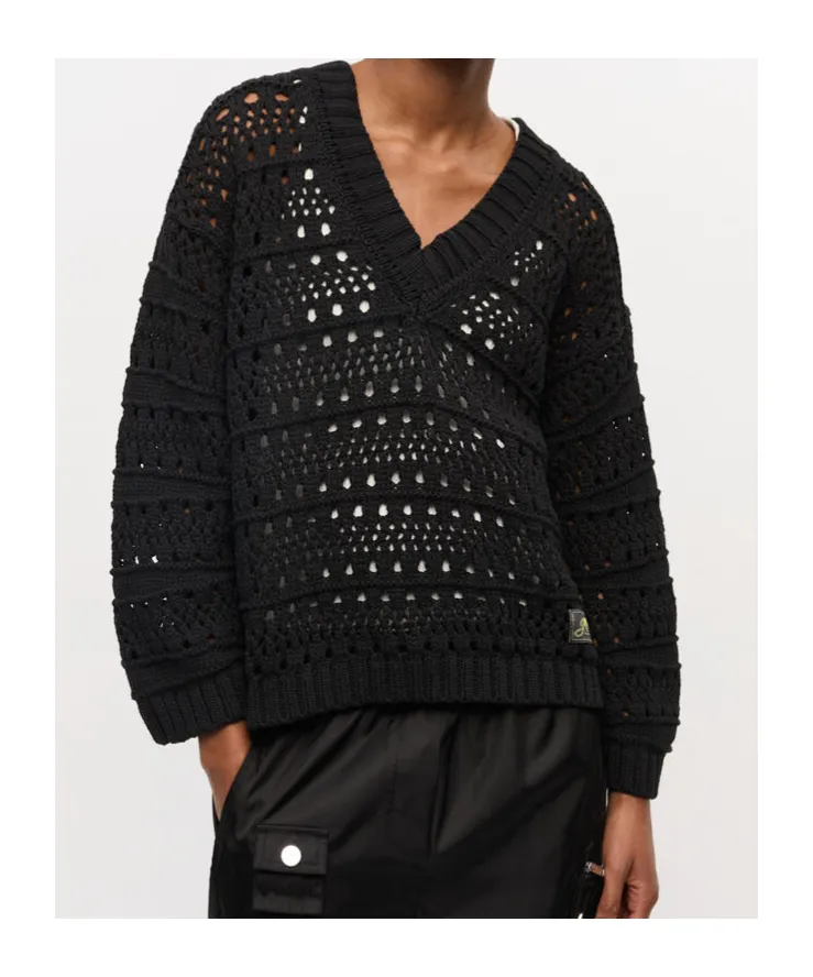 Crochet V-Neck Jumper