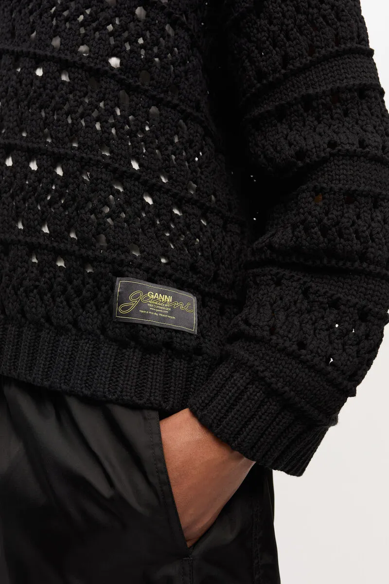 Crochet V-Neck Jumper