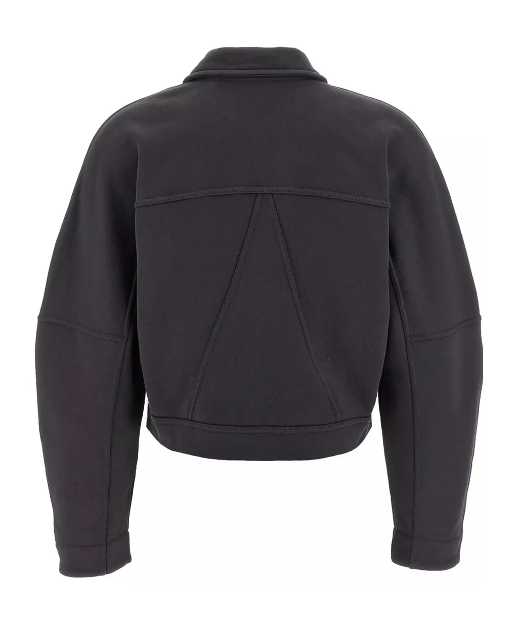 Logo Embroidered Cropped Jacket