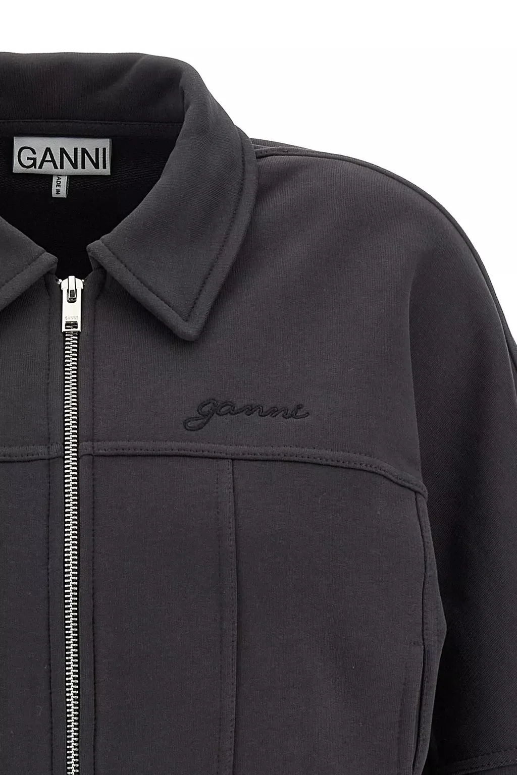 Logo Embroidered Cropped Jacket