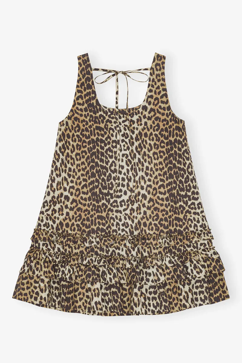 Leopard Printed Sleeveless Mini Dress
