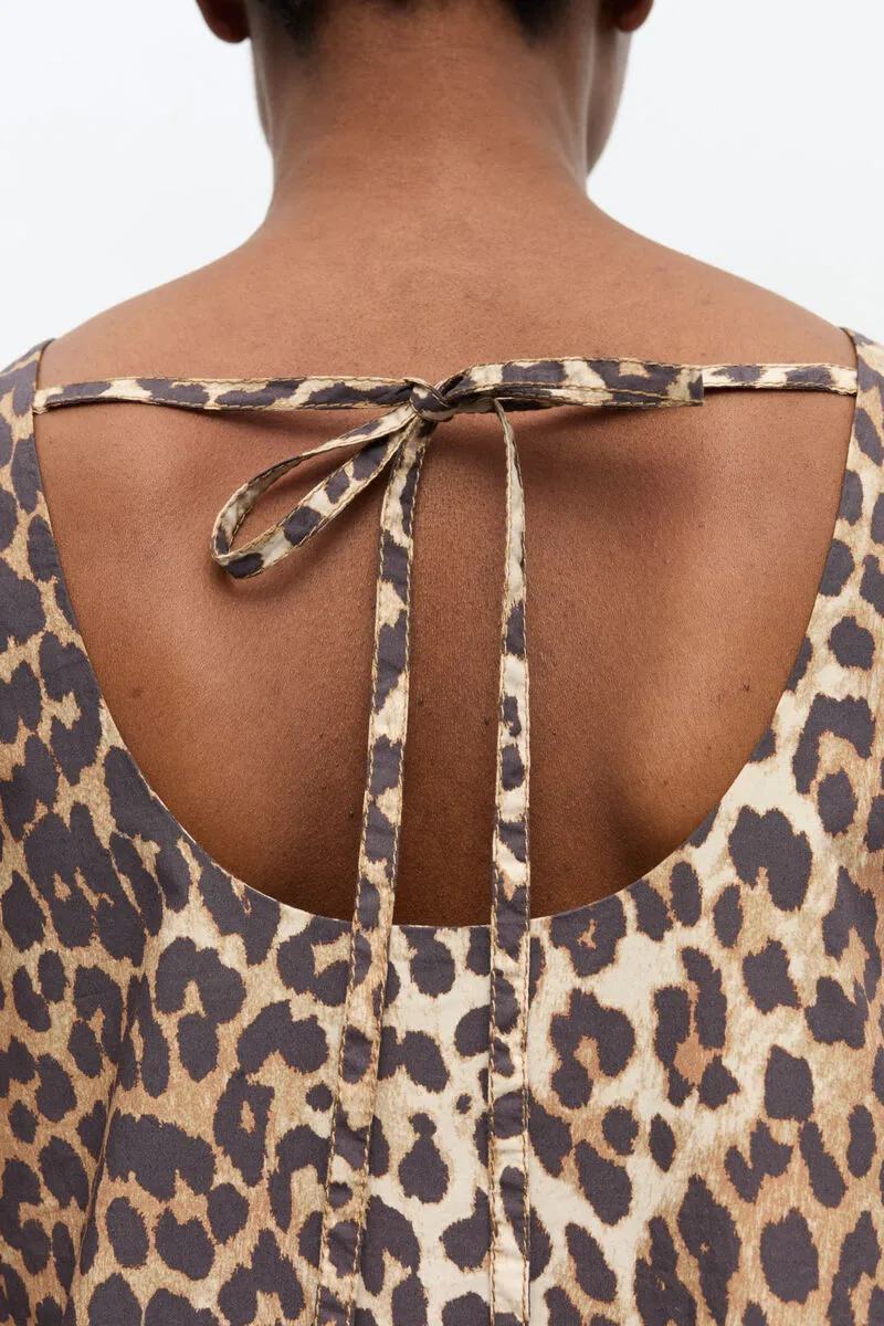 Leopard Printed Sleeveless Mini Dress