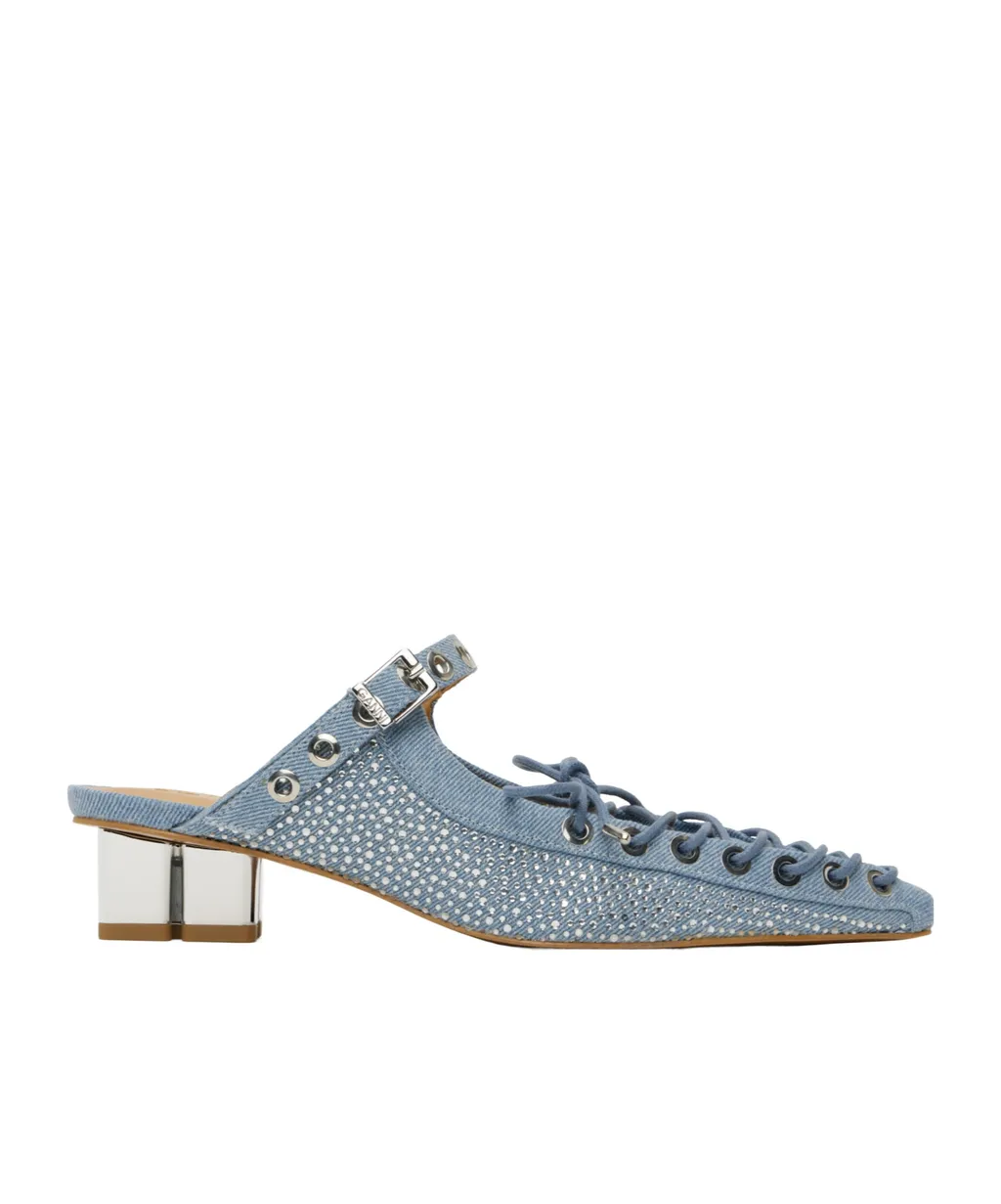 35Mm Lace-Up Mules
