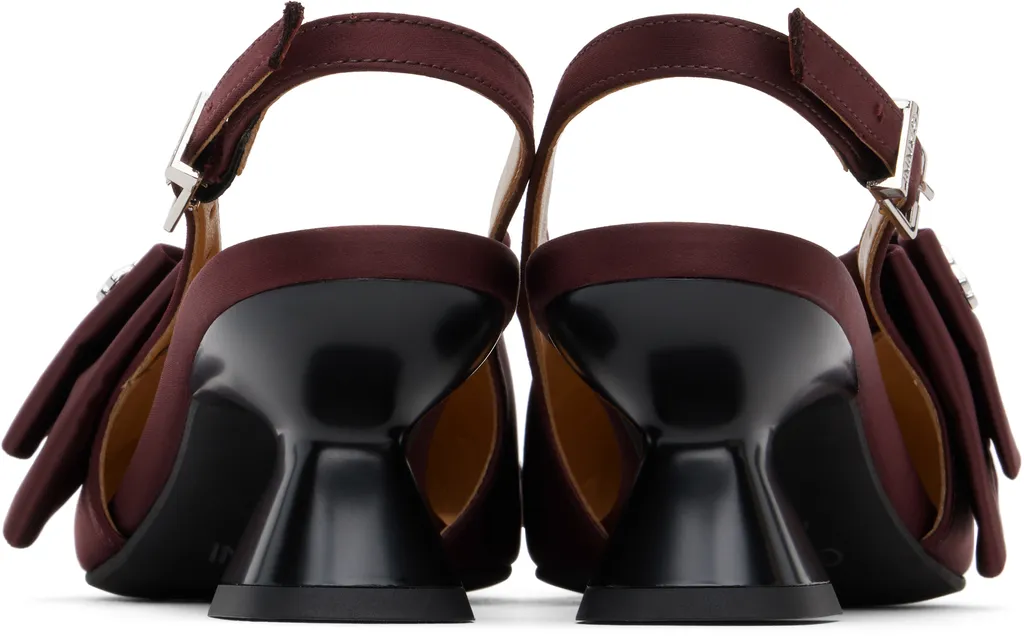 Burgundy Bow Kitten Heels