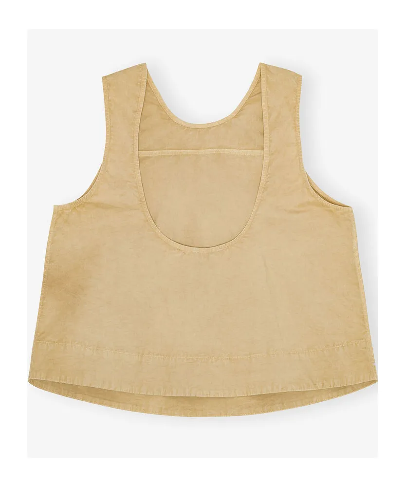 Washed Stretch Cotton Sleeveless Top