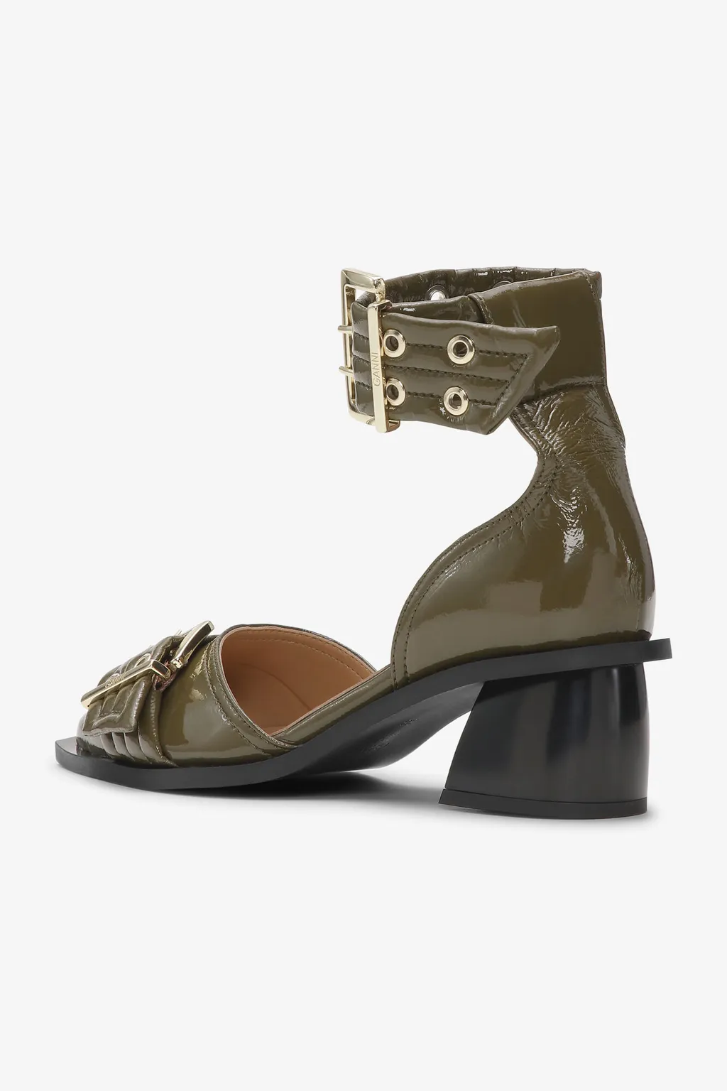 Feminine Buckle Open Cut Pumps