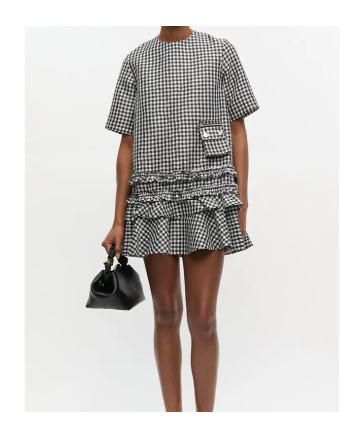 Checked Mini Dress