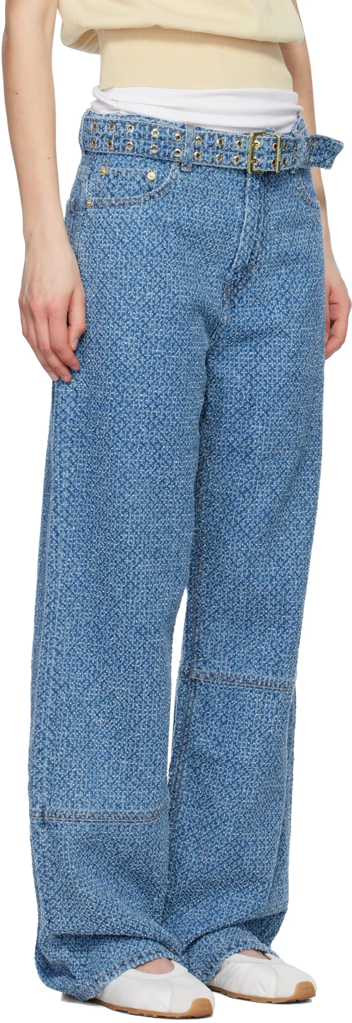 Belted Wide-Leg Jeans