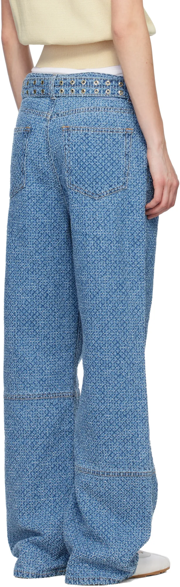 Belted Wide-Leg Jeans