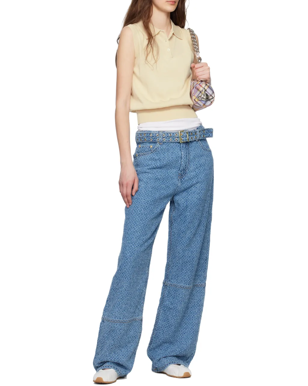 Belted Wide-Leg Jeans