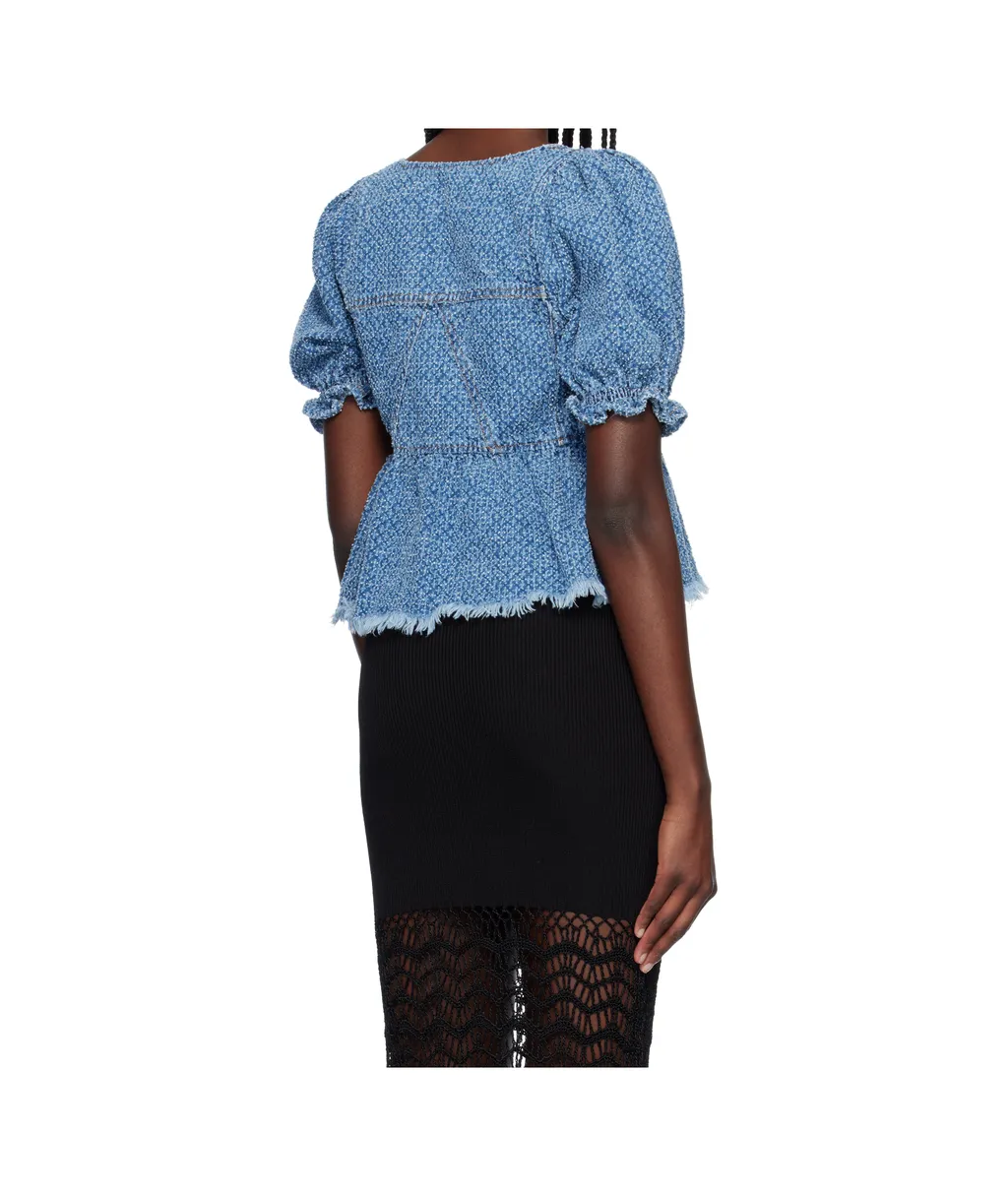Fluffy Denim Blouse