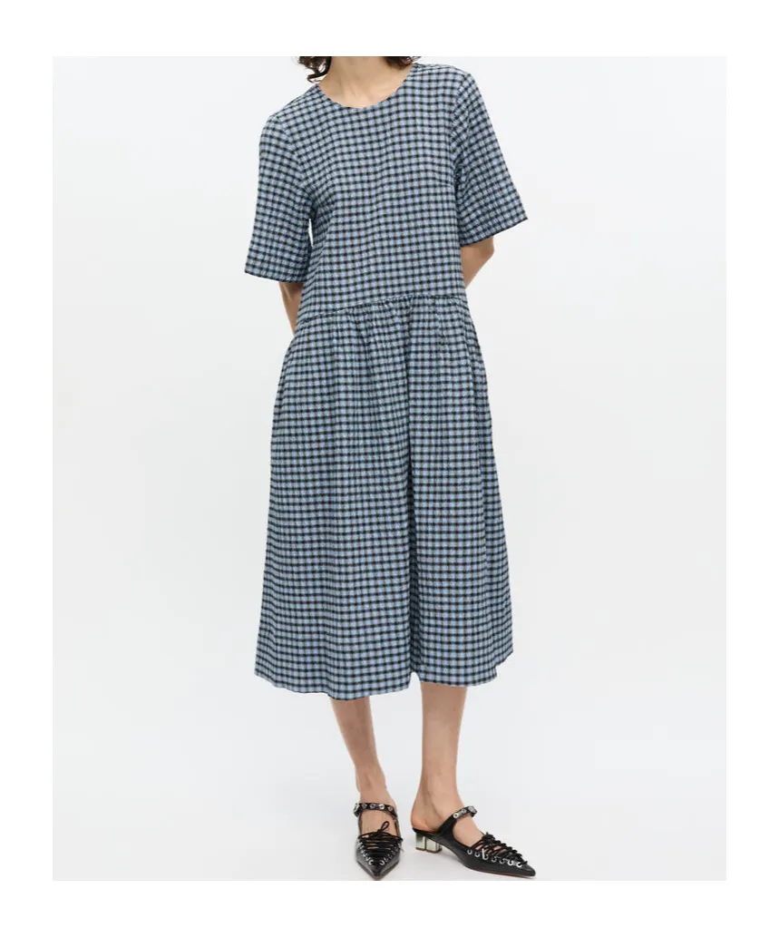 Checked Midi Dress