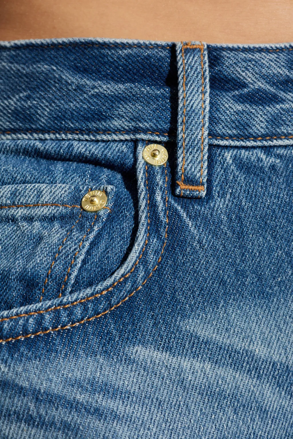 Panelled Midi Denim Skirt