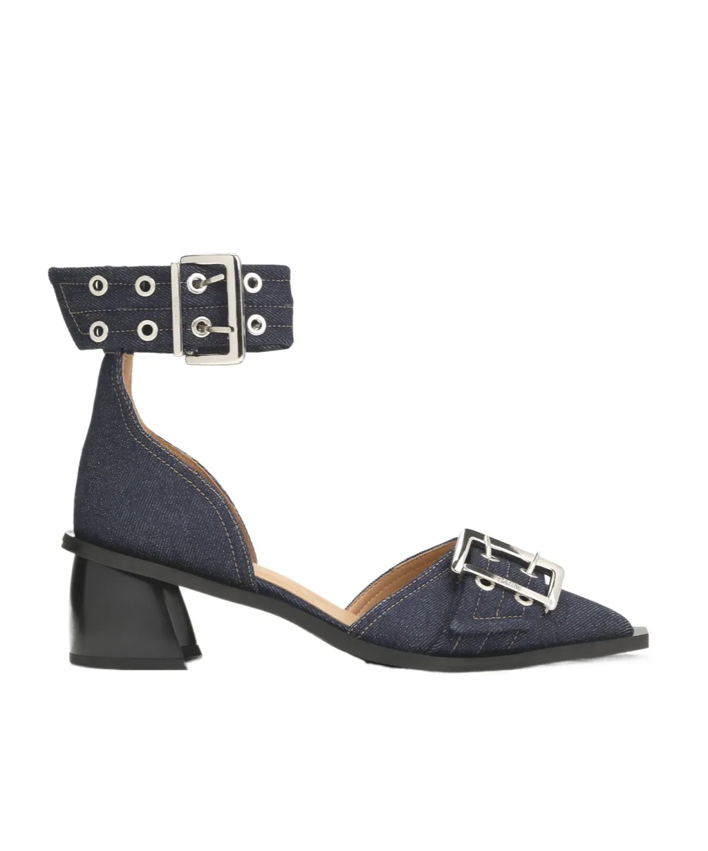 Feminine Buckle Open Cut Pumps