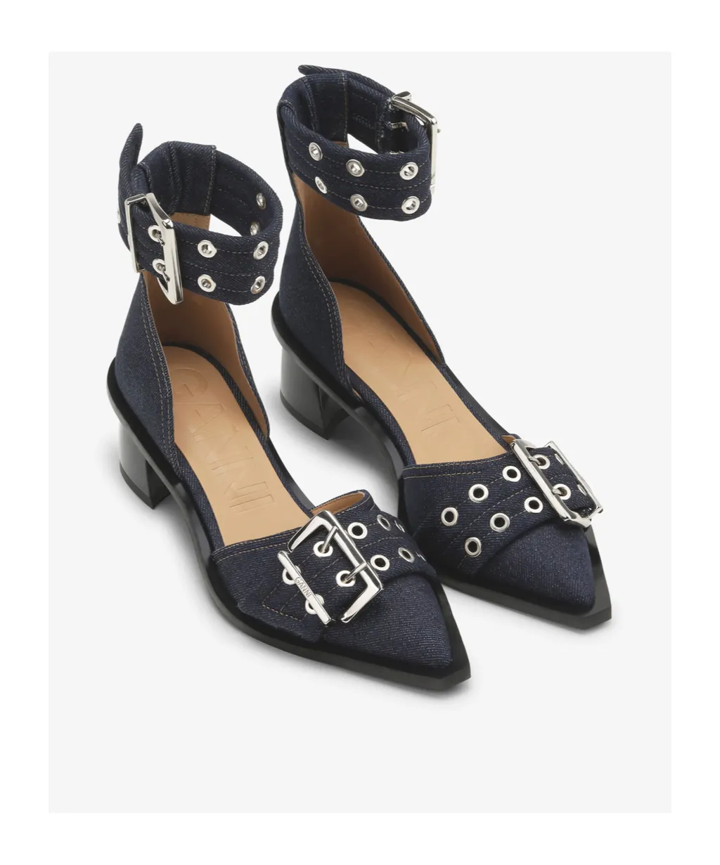 Feminine Buckle Open Cut Pumps