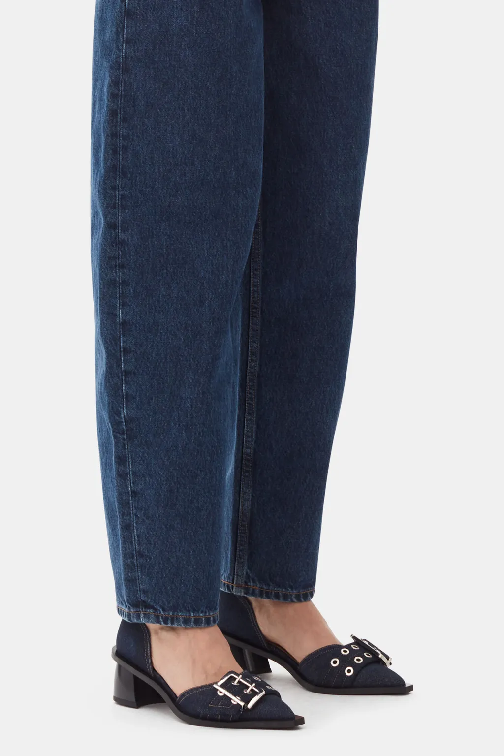 Feminine Buckle Open Cut Pumps