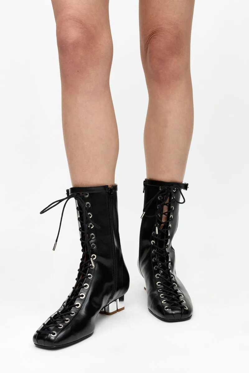Oleatex Eyelets Lace-Up Ankle Boot
