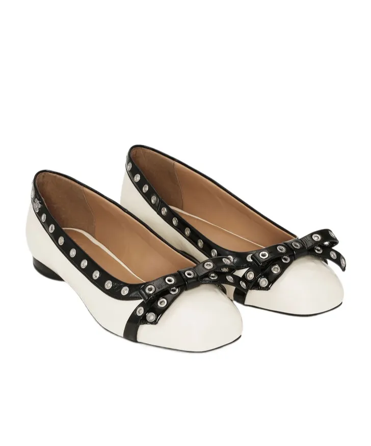 Eyelets Bow Ballerinas
