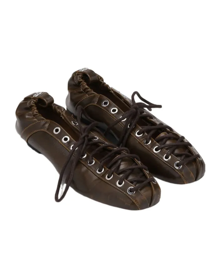 Lace-Up Ballerinas