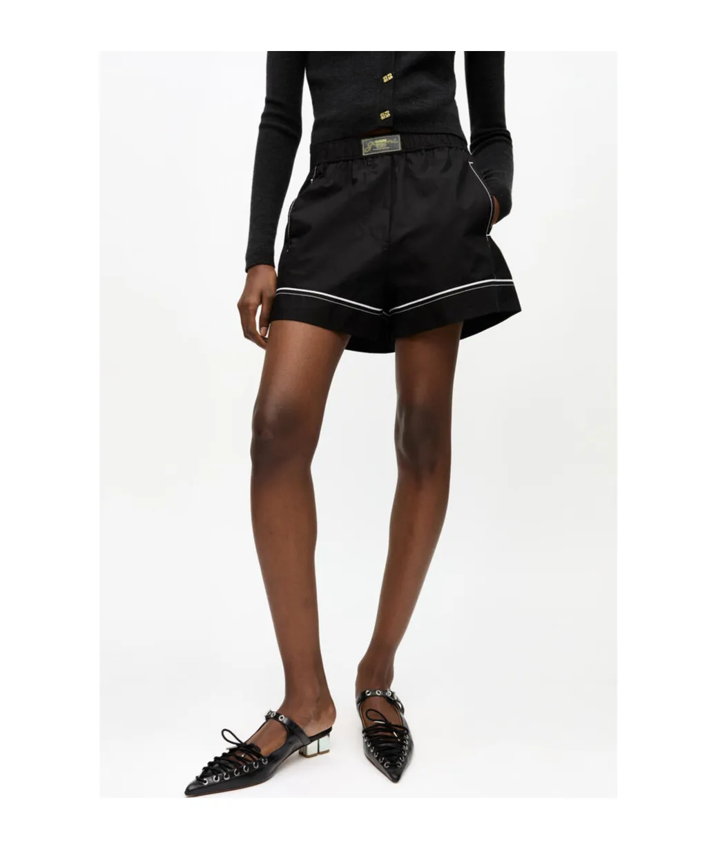 Logo Patch Poplin Shorts