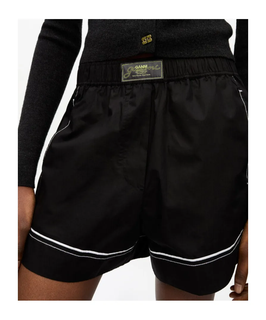 Logo Patch Poplin Shorts