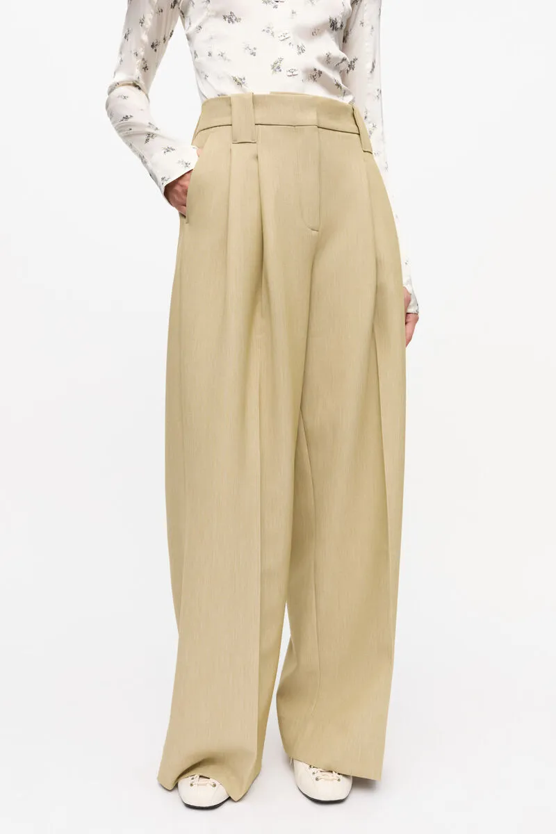 Twill Suiting Mid Waist Trousers