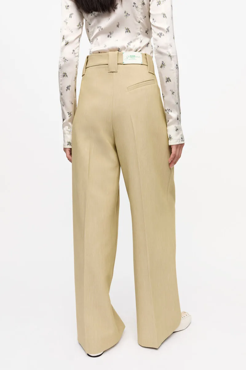 Twill Suiting Mid Waist Trousers