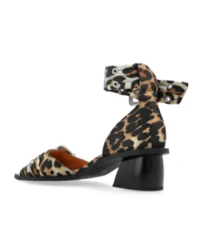 Leopard Print Ankle-Strap Pumps