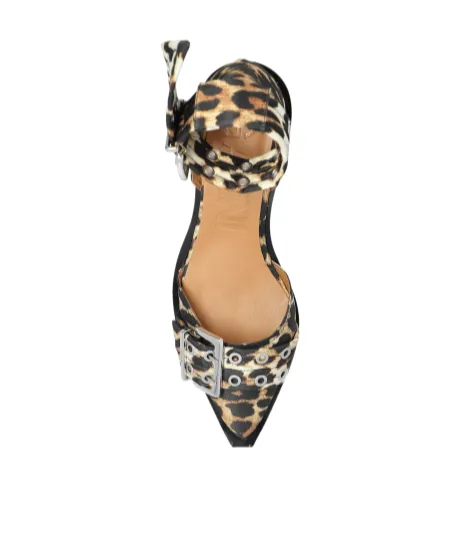 Leopard Print Ankle-Strap Pumps