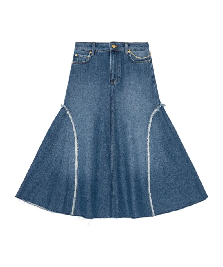 Flared Denim Skirt