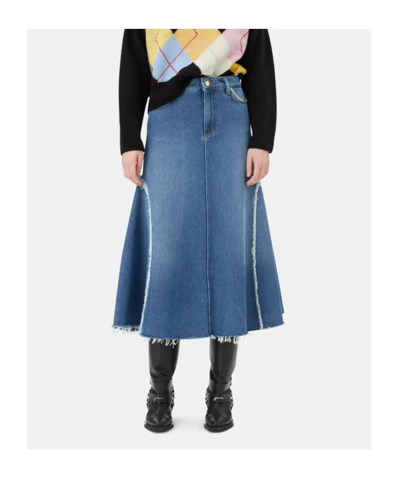 Flared Denim Skirt