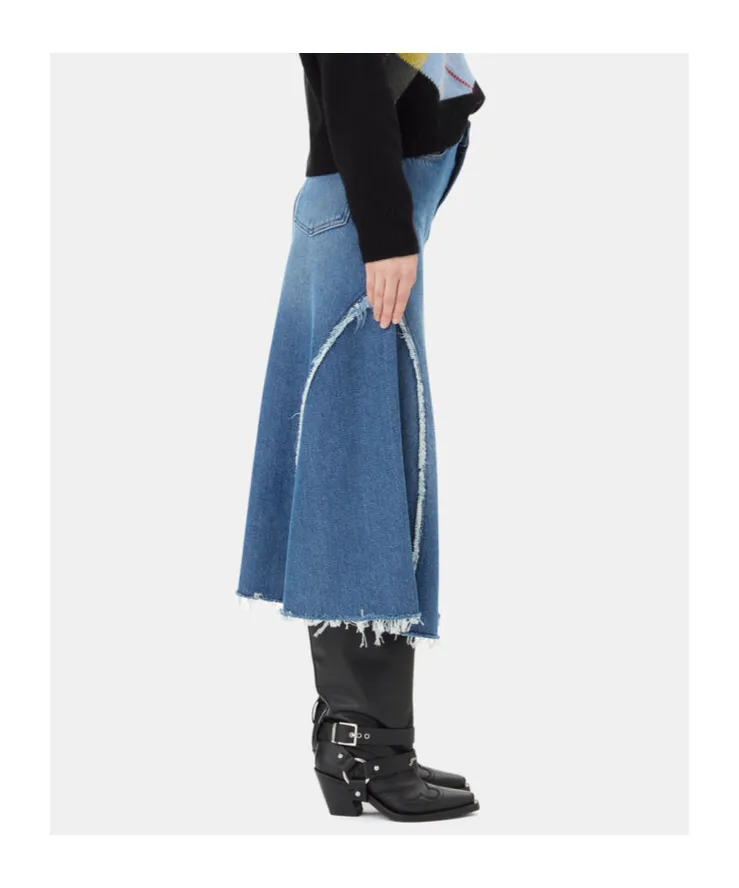 Flared Denim Skirt