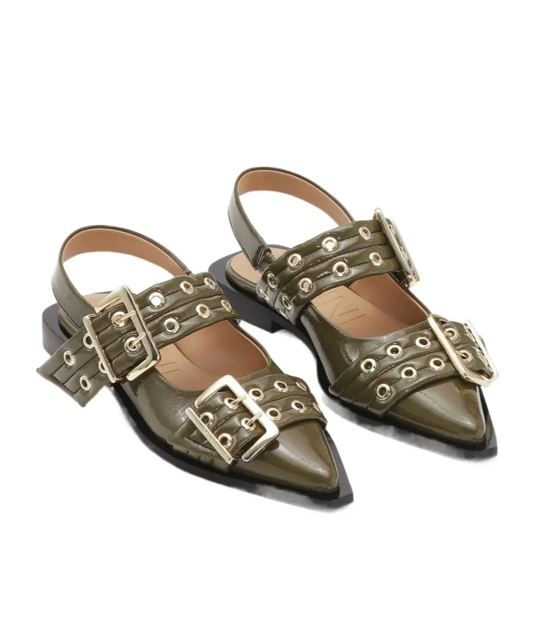 Feminine Buckle Ballerinas